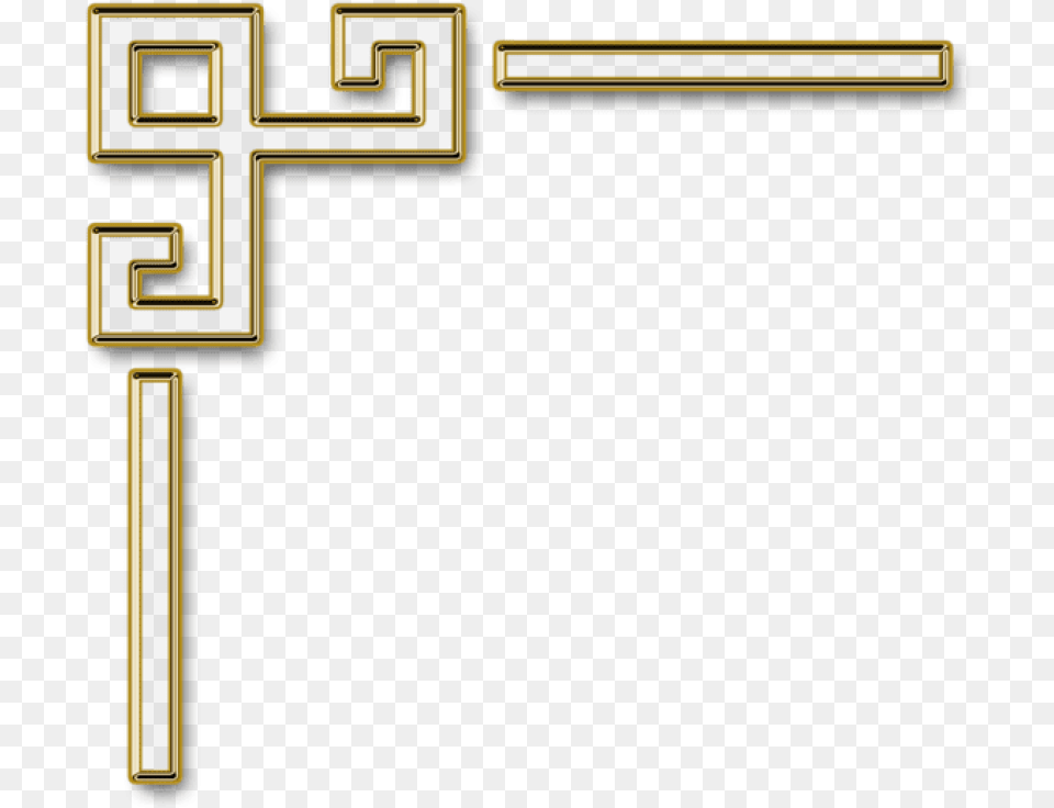 Gold Decorative Cornerpicture Golden Border Line, Cross, Symbol Png Image
