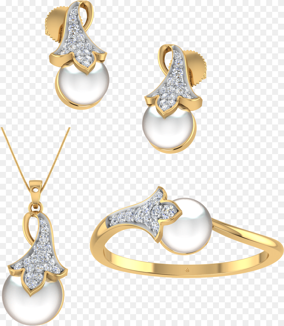 Gold Design Ring Pendant And Earrings, Accessories, Earring, Jewelry, Locket Free Transparent Png