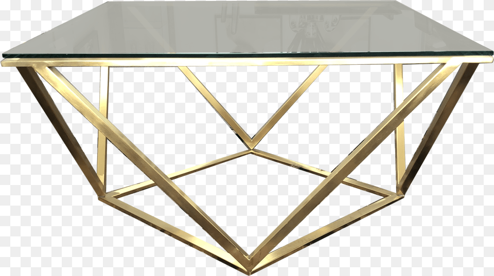 Gold Diamond Coffee Table Smoke Glass Top Furnituredining, Coffee Table, Furniture Png Image