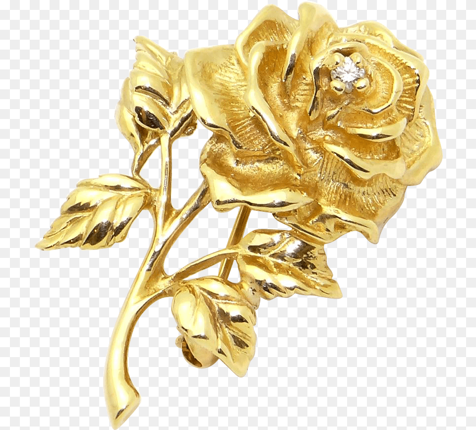 Gold Diamond Picture Gold Brooch, Accessories, Jewelry Free Png Download