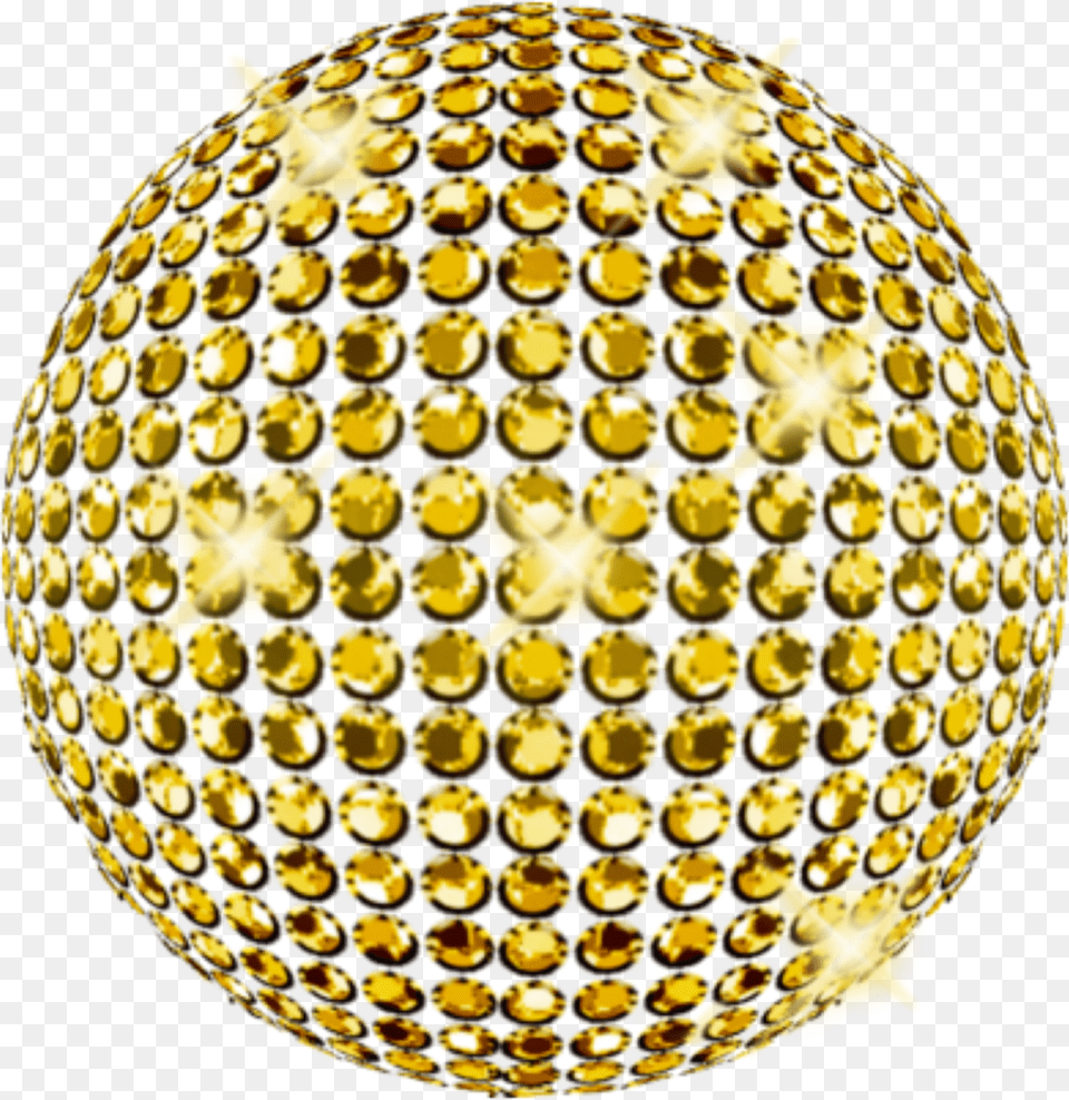 Gold Disco Sticker Gold Disco Ball, Sphere, Accessories, Jewelry, Necklace Png