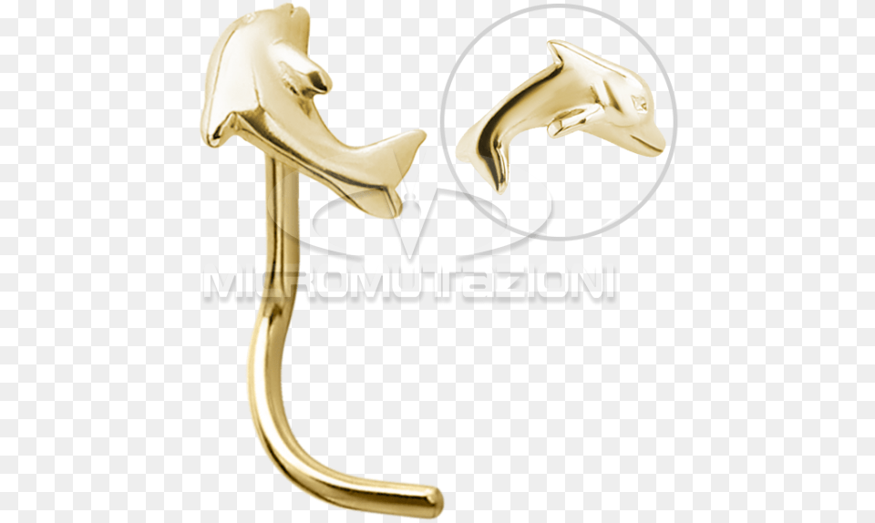Gold Dolphin Nose Stud 08 Piercing, Sink, Sink Faucet, Electronics, Hardware Png Image