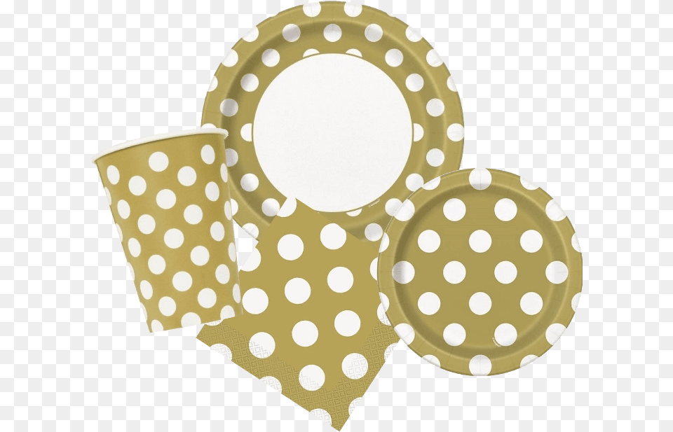 Gold Dots 8 50th Anniversary Gold Dots Paper Plates, Pattern, Cup Free Png Download