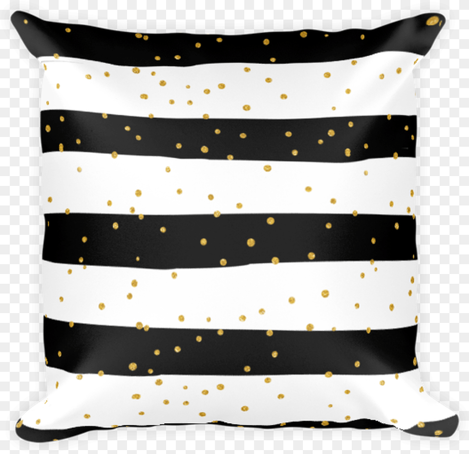 Gold Dots Throw Pillow, Cushion, Home Decor Png