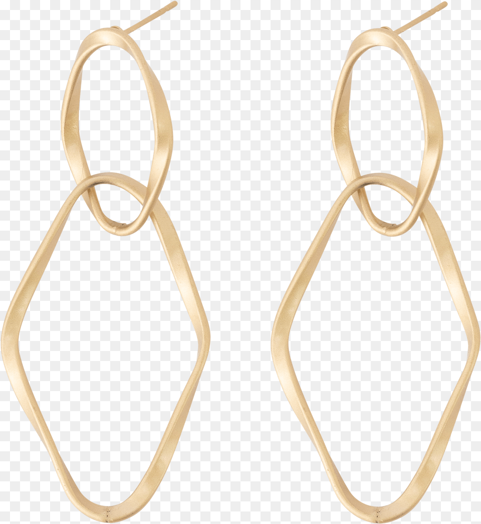 Gold Double Diamond Shape Hoop Earrings Solid, Accessories, Earring, Jewelry Free Png