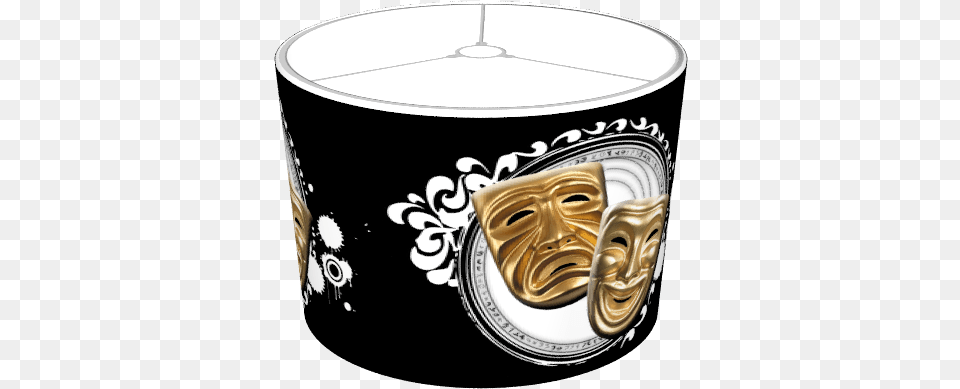 Gold Drama Masks Lampshade Illustration, Emblem, Symbol, Tin, Accessories Free Png