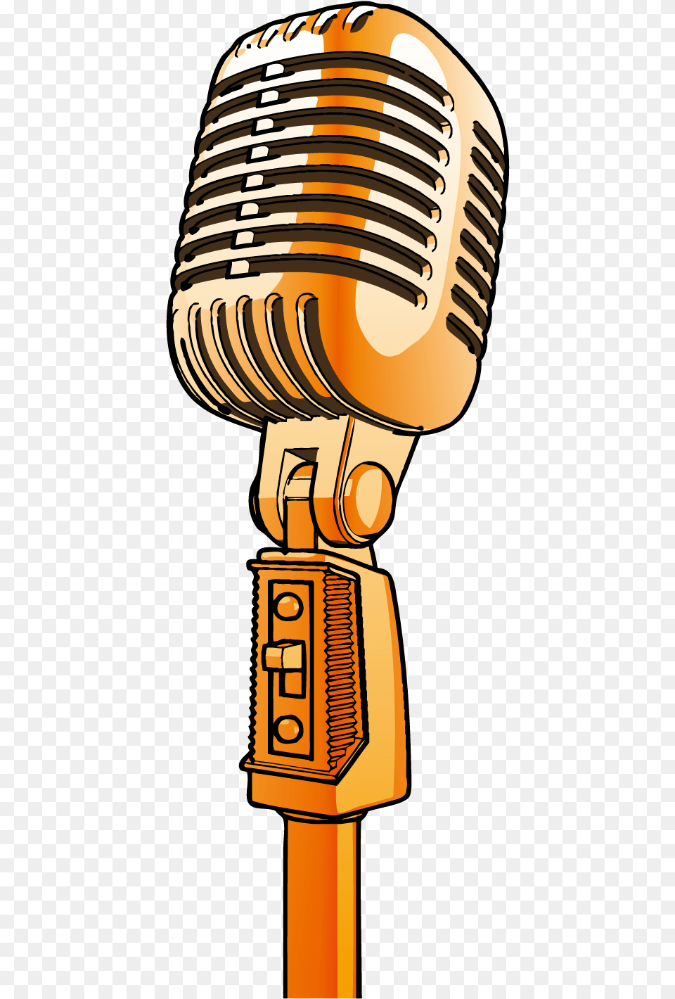 Gold Drawing Microphone Microphone Drawing, Electrical Device, Person Free Png