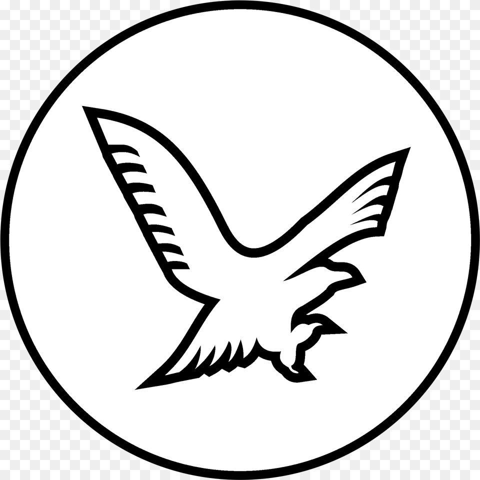 Gold Eagle Logo Black And White White Eagle Logo, Stencil, Symbol, Emblem, Disk Free Transparent Png