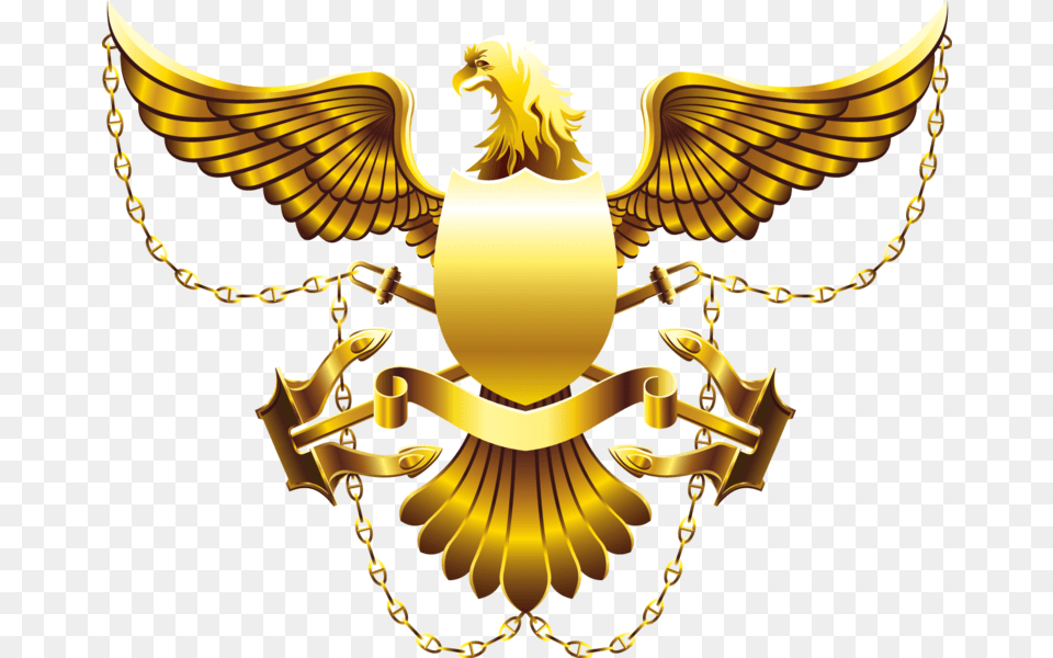 Gold Eagle Shield High Res, Emblem, Symbol, Festival, Hanukkah Menorah Free Transparent Png