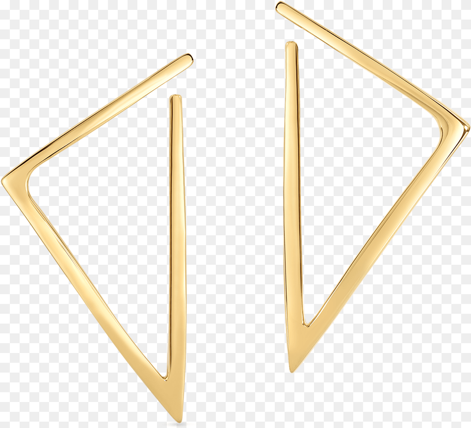 Gold Earring Roberto Coin Triangle Earrings, Accessories, Jewelry, Weapon Free Png Download