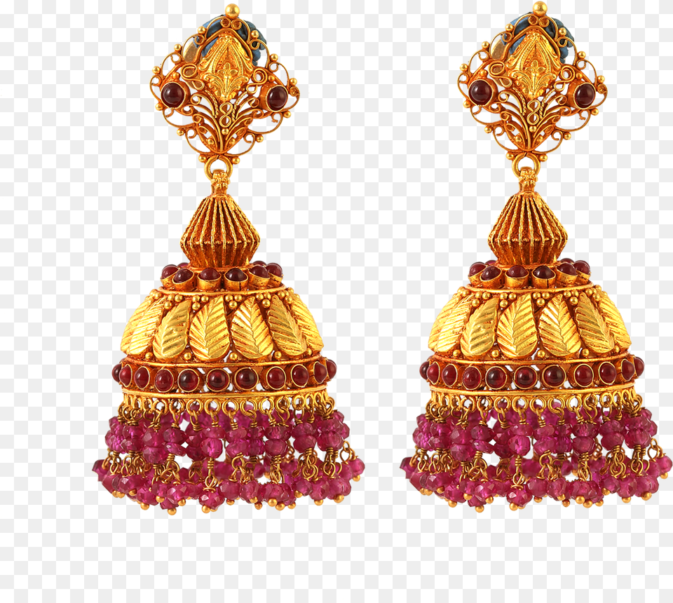 Gold Earrings Collections South Gold Lakshmi Jhumka Designs, Accessories, Earring, Jewelry, Smoke Pipe Free Transparent Png