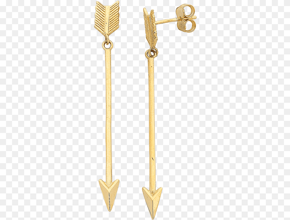 Gold Earrings Gold Arrow Drop Earrings, Weapon, Sword, Bronze, Jewelry Png Image