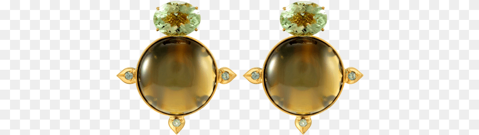 Gold Earrings With Andosolite And Green Sapphires Earrings, Accessories, Earring, Gemstone, Jewelry Free Transparent Png