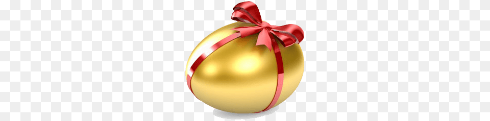 Gold Easter Egg With Ribbon, Food, Easter Egg Png