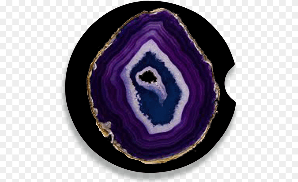 Gold Edged Purple Geode Slice Sandstone Corundum, Accessories, Ornament, Jewelry, Gemstone Png