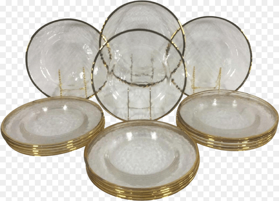 Gold Edges Glass Dinner Plates Plate, Art, Porcelain, Pottery, Food Free Transparent Png