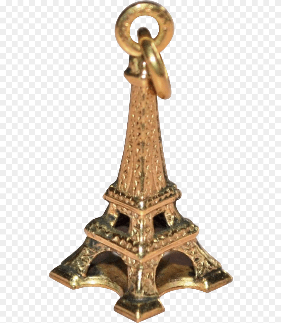 Gold Eiffel Tower Paris France Charmpendant From 10k Gold Eiffel Tower Paris France Charmpendant, Bronze, Mace Club, Weapon Free Png Download