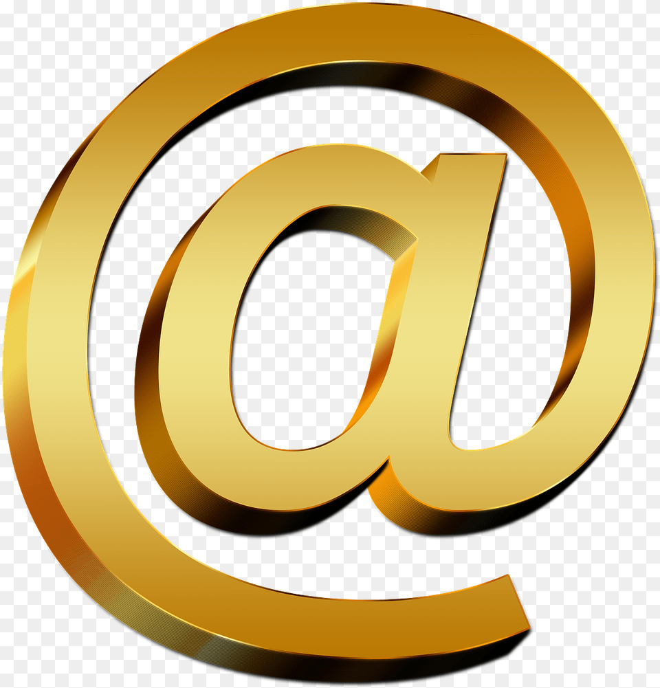 Gold Email Icon, Text, Symbol, Number, Disk Free Png Download