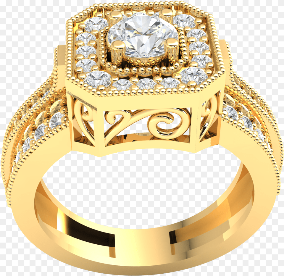 Gold Engagement Ring 1 2ctw Natural Round Diamond Pre Engagement Ring, Accessories, Jewelry, Gemstone Free Transparent Png