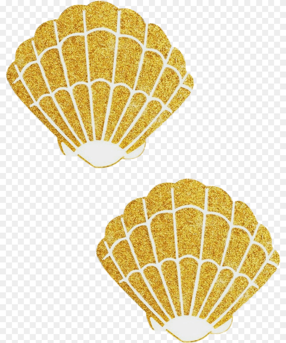 Gold Fairy Dust Glitter Mermaid Shell Pasties Gold Glitter Seashell Clip Art, Animal, Clam, Food, Invertebrate Free Png Download