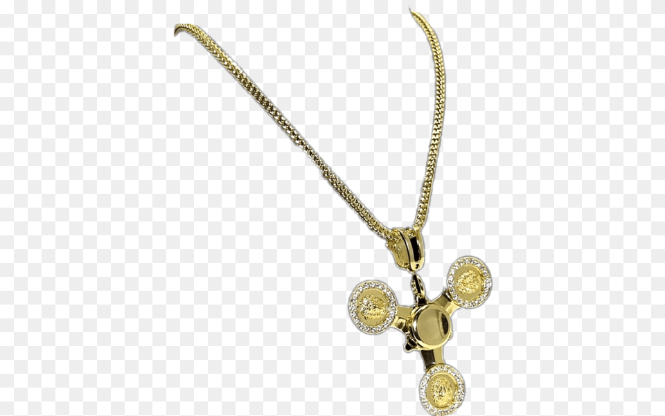 Gold Fidget Spinner Chain Official Psds Locket, Accessories, Jewelry, Necklace, Pendant Png Image