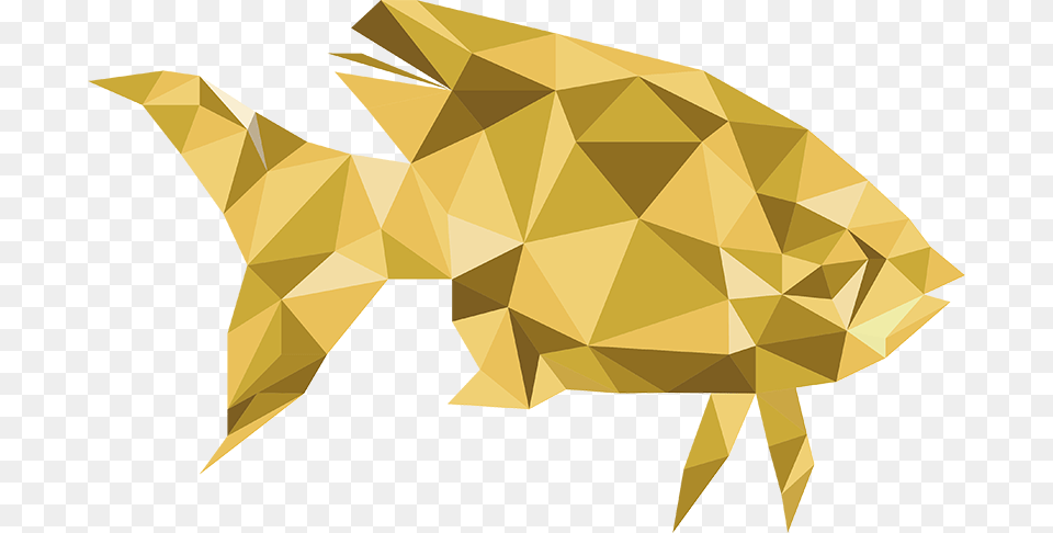 Gold Fish Wall Sticker Pesce Geometrico, Paper, Art, Accessories, Diamond Png Image