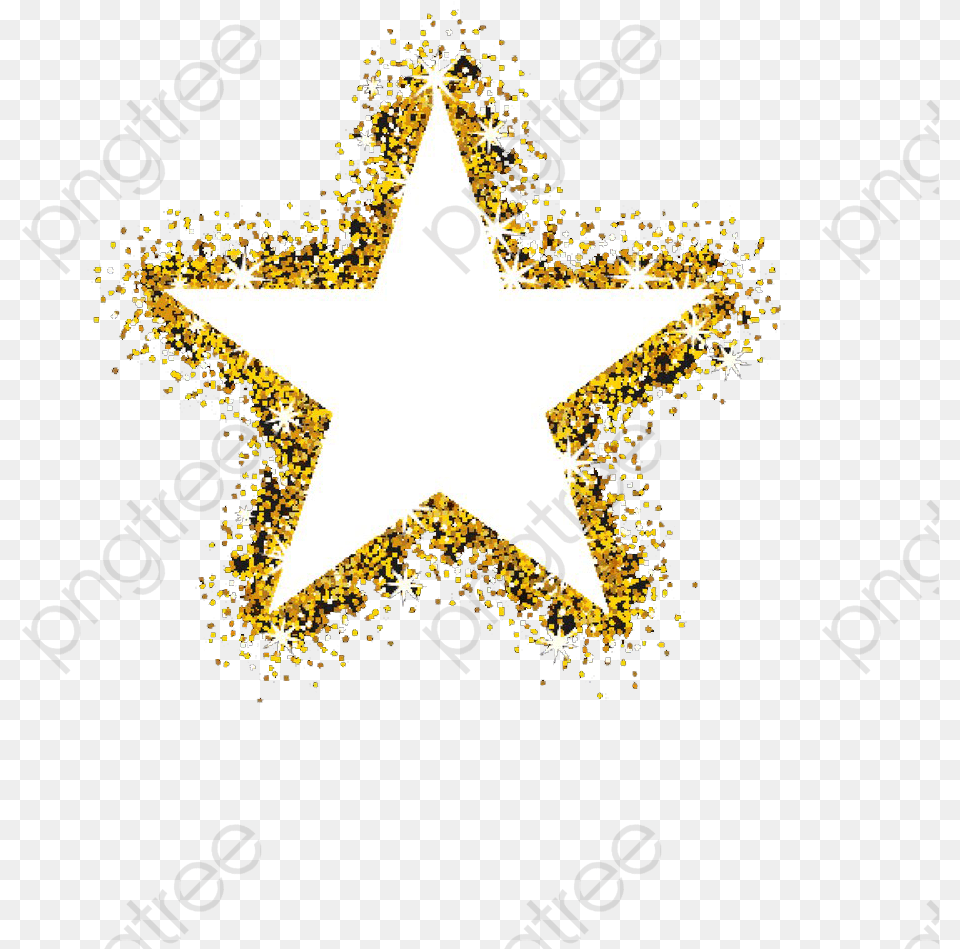 Gold Five Pointed Star Relgio Mondaine Prata Feminino Com Pulseira, Star Symbol, Symbol Free Png Download