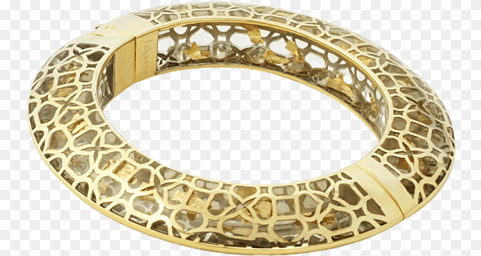 Gold Flakes Oval Hinge Bangle Image Straw Wreath Cm, Accessories, Jewelry, Ornament Free Png Download