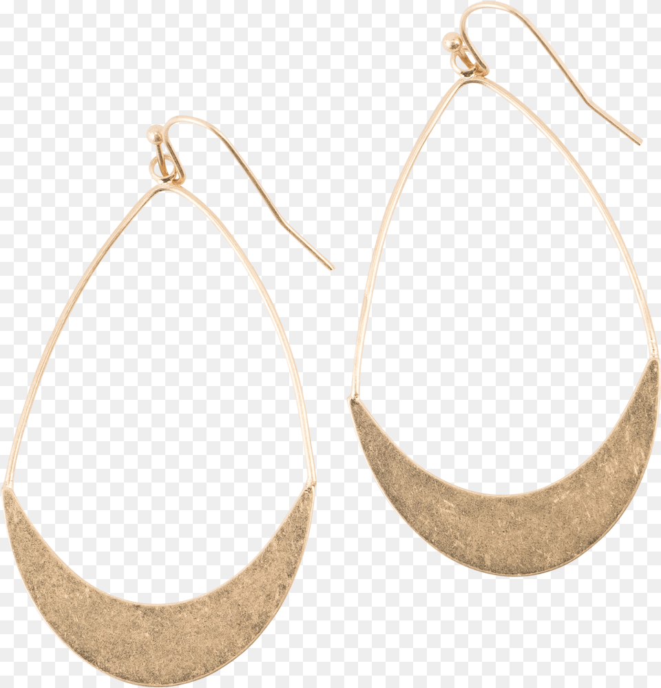 Gold Flat Drop Hoop Earrings Earrings, Accessories, Earring, Jewelry Free Png