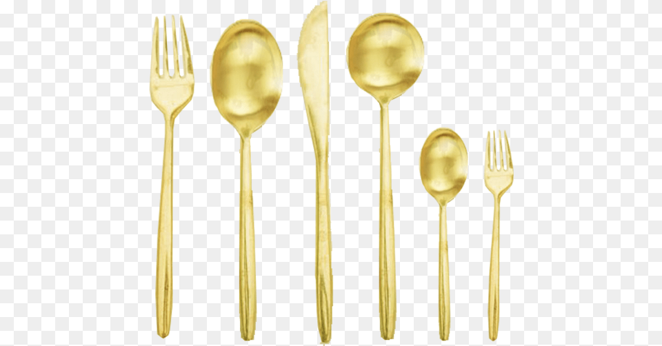 Gold Flatware Spoon, Cutlery, Fork Free Png Download