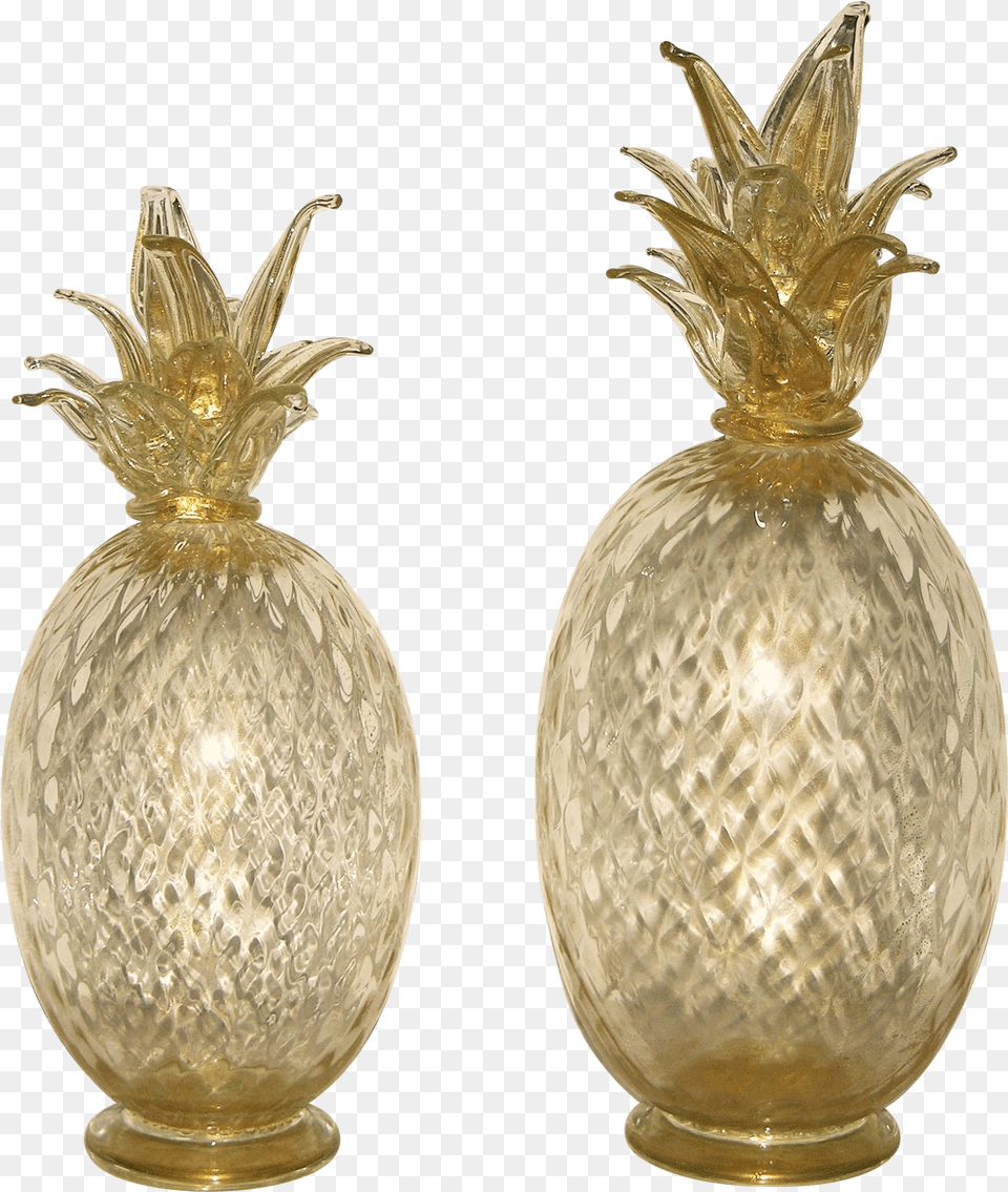 Gold Fleck And Glass Murano Pineapple Free Png Download