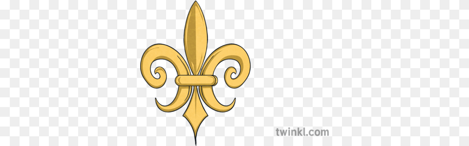 Gold Fleur De Lis New Orleans Golden Symbol Flower Logo Emblem Free Png