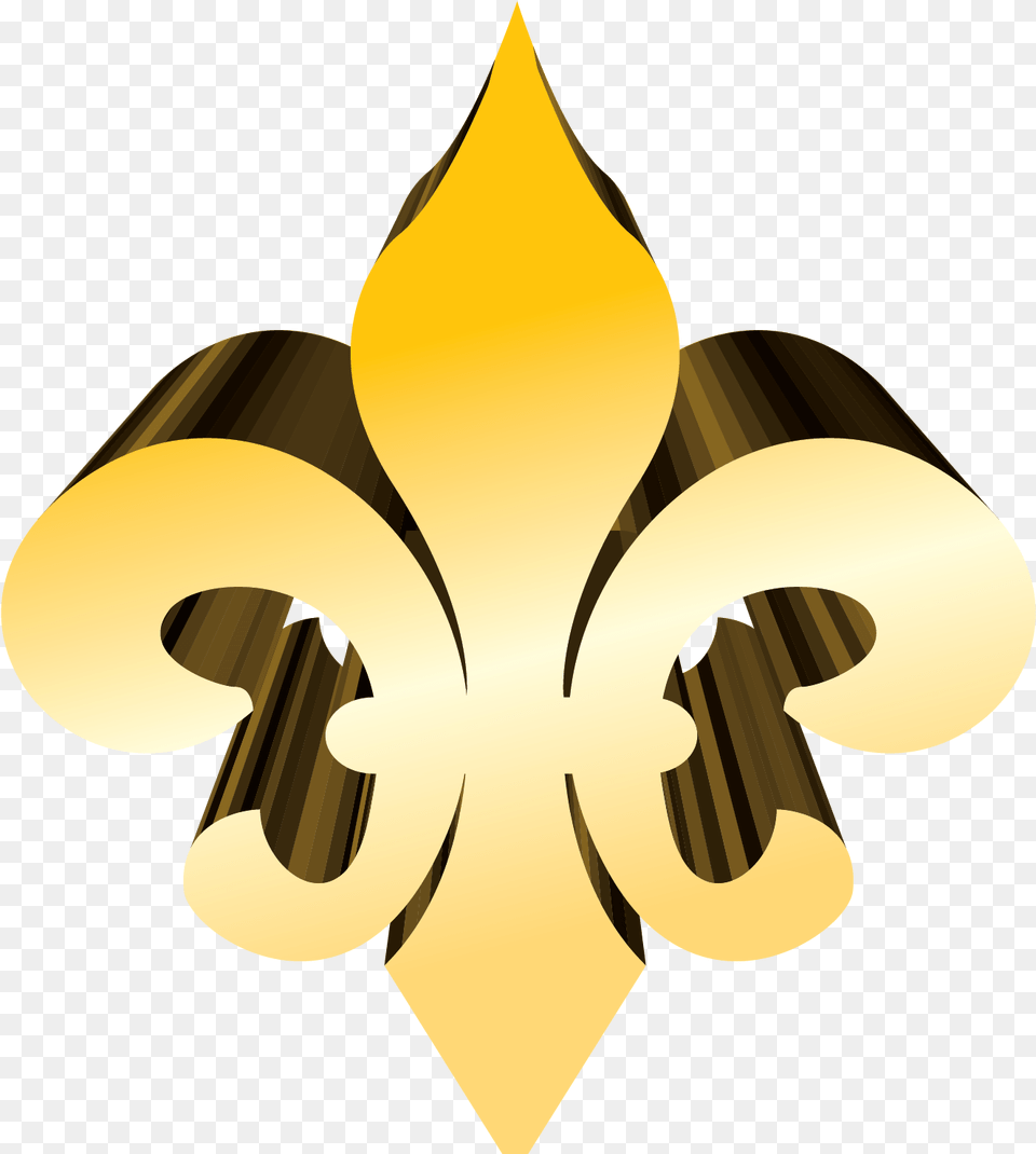 Gold Fleur De Lis Vector Clip Art Graphic Illustration, Symbol Png