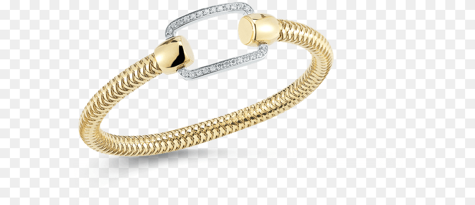 Gold Flexible Bangle With Rectangle Diamond Station Solid, Accessories, Bracelet, Jewelry, Locket Free Png Download
