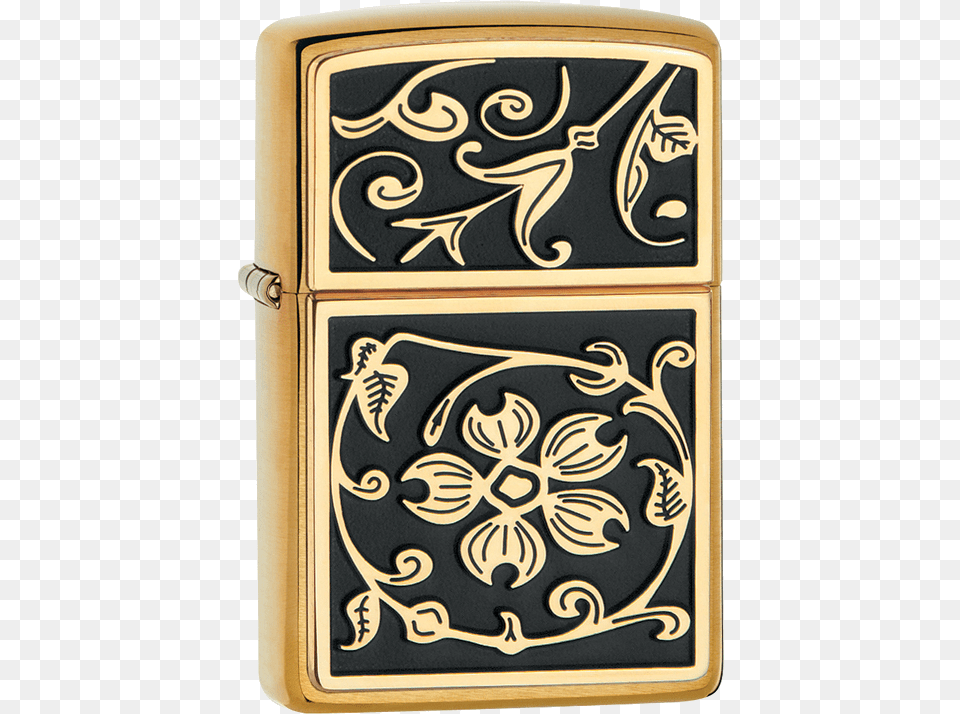 Gold Flourish Gold And Black Zippo, Lighter Free Transparent Png