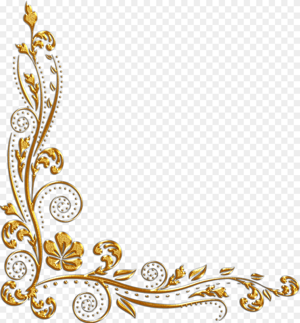 Gold Flower Border Border Design Gold, Art, Floral Design, Graphics, Pattern Png