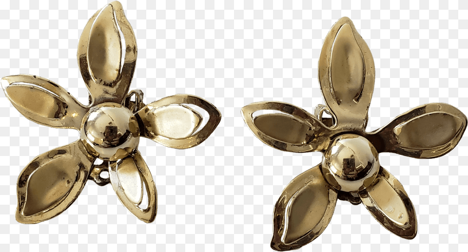 Gold Flower Clip Solid, Machine, Propeller, Accessories, Jewelry Free Png Download