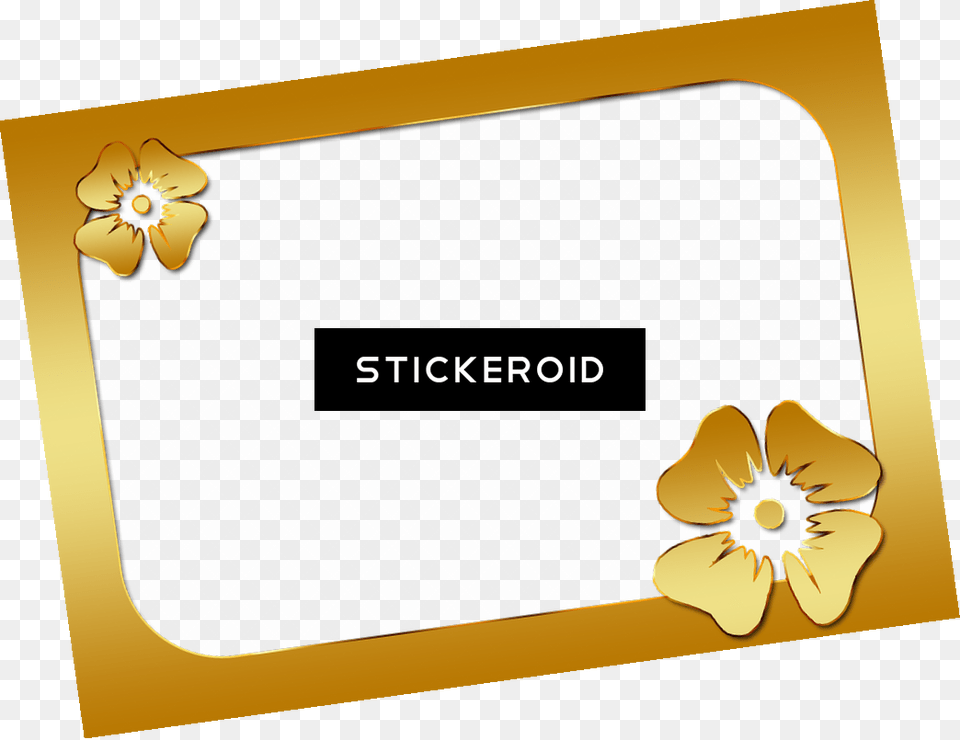 Gold Flower Frame Border Frames Photograph, Petal, Plant, Blackboard Free Png Download