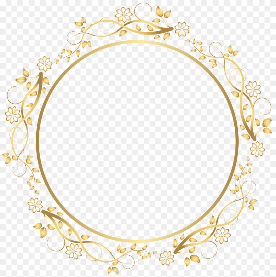 Gold Flower Frame Image Vector Clipart, Oval, Chandelier, Lamp, Photography Png