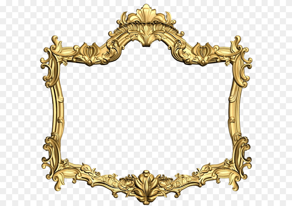 Gold Flower Frame Picture Golden Frame Round Decoration Antique Carving, Oval, Photography, Bronze Free Transparent Png