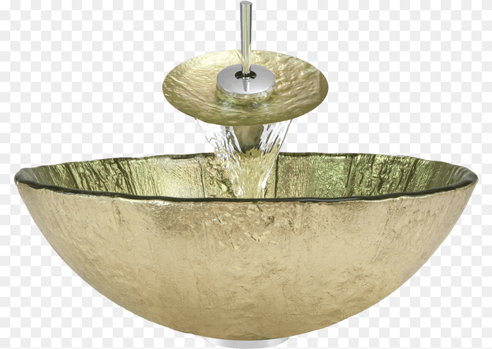 Gold Foil Glass Vessel Bathroom Sink Glass Vessel Bathroom Sink, Sink Faucet Free Transparent Png