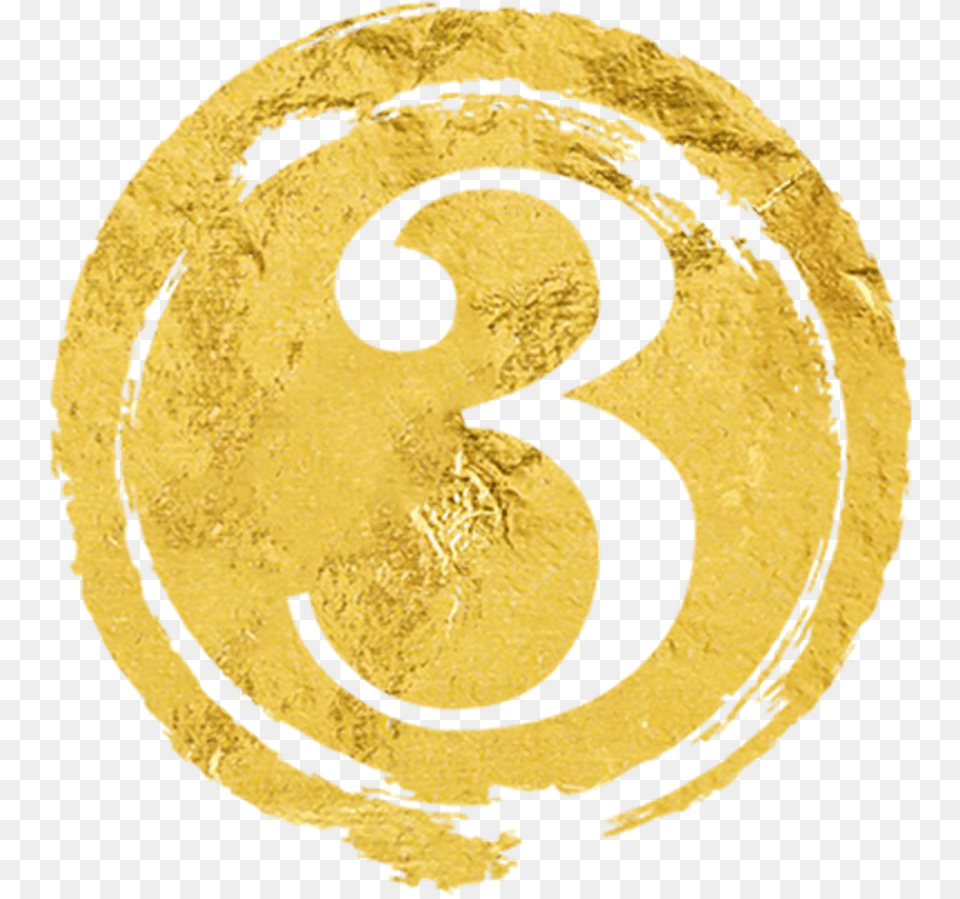 Gold Foil Number Circle, Symbol, Text Png Image