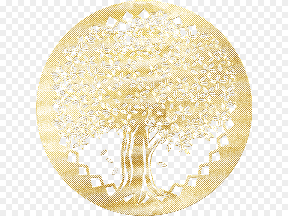 Gold Foil Tree Of Life Circle Dot, Lace Free Png Download