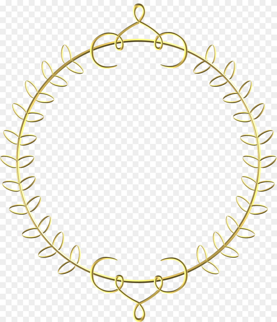Gold Frame Circle Border Decoration, Accessories, Jewelry, Necklace, Bracelet Png