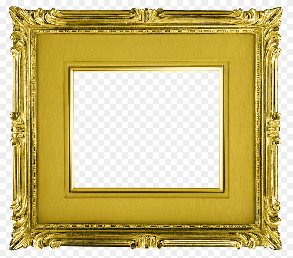 Gold Frame Landscape, Art, Painting, Mailbox Png Image