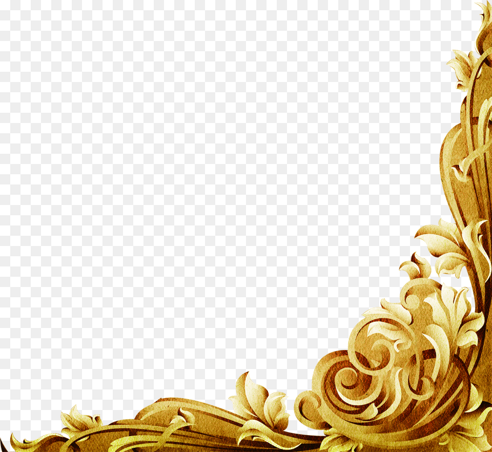 Gold Frame Old Town Square, Art, Floral Design, Graphics, Pattern Png