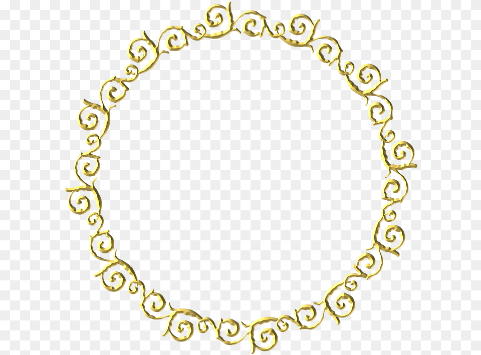Gold Frame Round Border Decoration Decor Yasmin Restaurant, Accessories, Jewelry, Necklace, Oval Free Png
