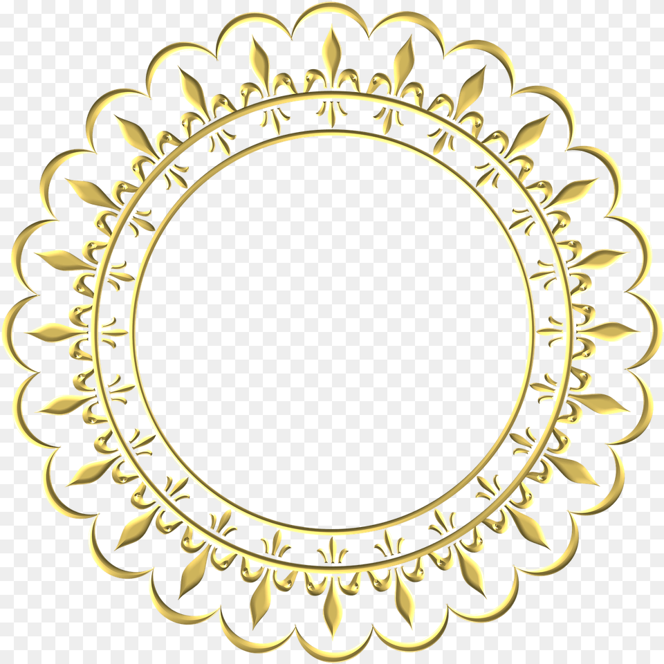 Gold Frame Round Golden Round Frame, Chandelier, Lamp, Oval, Accessories Free Png Download