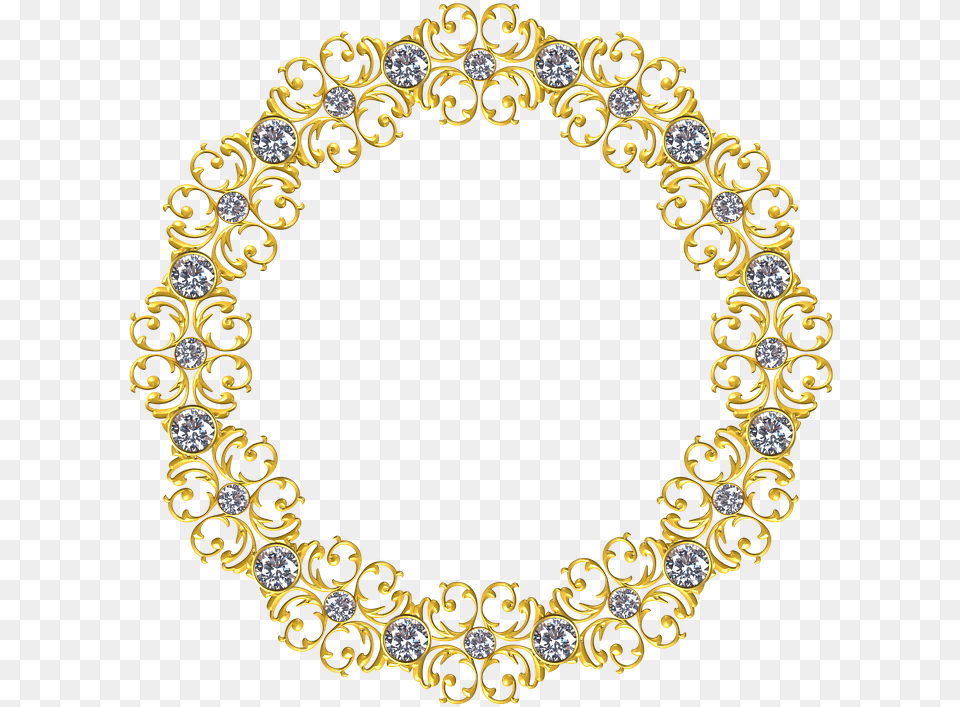 Gold Frame Round Image On Pixabay Gold Circle Borders, Accessories, Jewelry, Necklace, Pattern Free Png