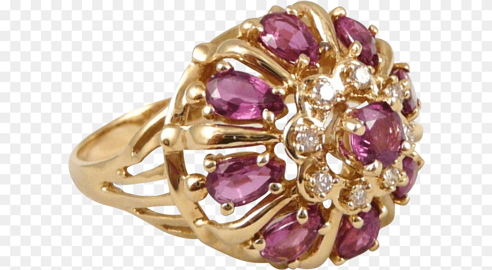Gold Franklin Mint Ruby And Diamond Princess Crown Franklin Mint Ruby Ring, Accessories, Jewelry, Gemstone, Ornament Free Transparent Png